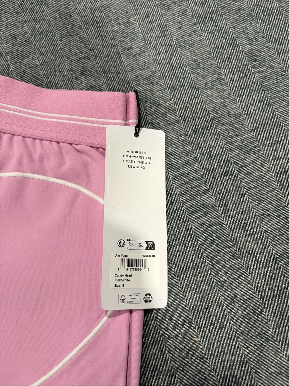 alo airbrush high waist 7/8 heart throb legging | size s